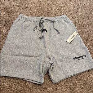 Essentials Gray Athletic Shorts with Elastic Waistband